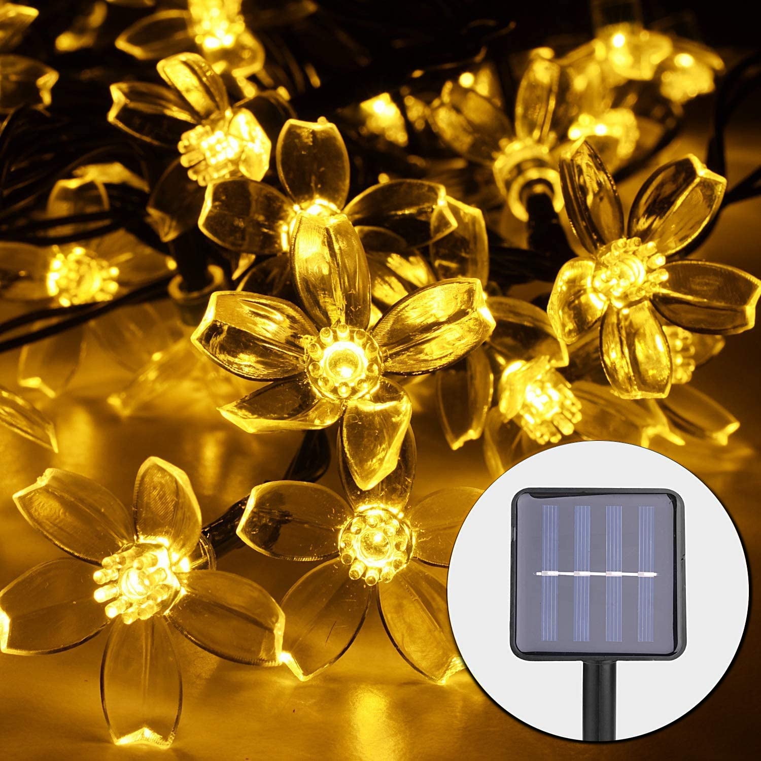 5M 20 Pcs Waterproof Flower Solar LED String Lights Outdoor Indoor Garden Decor 5M 20 Pcs Waterproof Flower Solar LED String Lights Outdoor Indoor Garden Decor