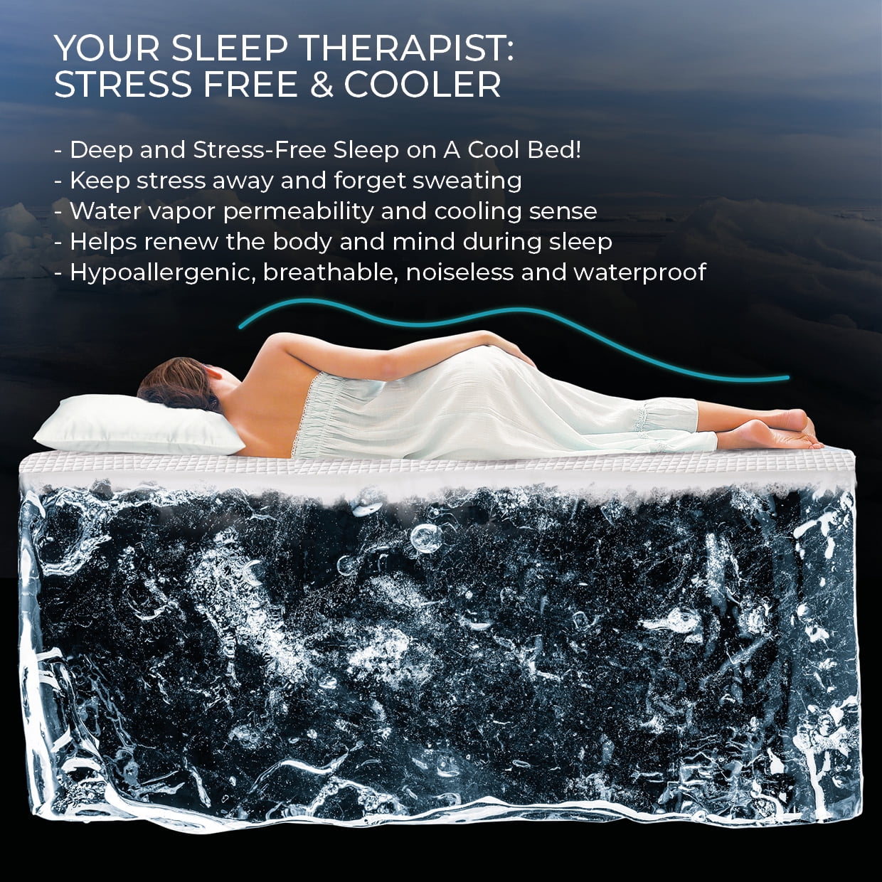 DOQU Home Cooler and Stress-Free Mattress Protector Waterproof 100%