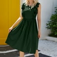 thumbnail image 4 of Gspmoly Robe pour Femmes, Robe Longue Unie Sans Manches à Volants à Encolure Ronde Décontractée et Ample pour Femmes, Robes de Mariage pour Femmes jusqu'à 60 % de Rabais, 4 of 5