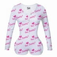 thumbnail image 1 of Pyjama Sexy pour Femmes Manches Courtes Imprimé Rose Combinaison Décontractée Adulte avec Boucle, 1 of 5