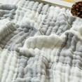 thumbnail image 6 of EMME Checkered Blanket Muslin Throw Cotton Bed Blankets for Adults and Baby 60"x80" Lightweight Soft Breathable All Season Gauze Blanket, Grey, 6 of 6
