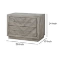 thumbnail image 3 of Wooden Nightstand with Inlaid Pattern and 2 Drawers, Weathered Brown- Saltoro Sherpi, 3 of 4