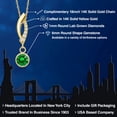 thumbnail image 2 of Gem Stone King 14K Yellow Gold Green Created Emerald and Lab Grown Diamond Pendant Necklace for Women | 1.03 Cttw | Gemstone May Birthstone | Round 6MM | With 18 inch Chain, 2 of 6