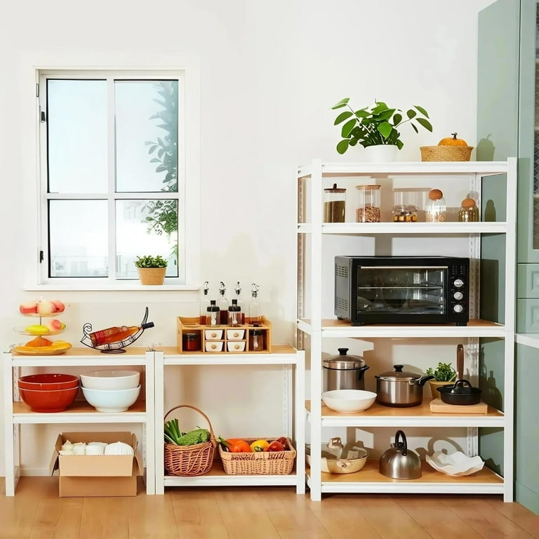 Adjustable Pantry Shelves Metal Closet Shelf, Heavy Duty Shelving Unit Utility Rack Organizer Kitchen Closet Pantry Garag