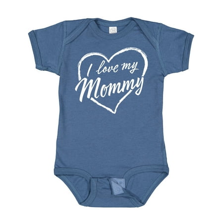 

Inktastic I Love My Mommy in White Chalk Heart Gift Baby Boy or Baby Girl Bodysuit