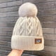 thumbnail image 3 of Gorro de lana cálido con forro polar para mujer, gorro de invierno para mujer, gorro de punto con bola de pelo a la moda, gorro de estilo coreano, a la moda, resistente al frío y engrosado, combinable, 3 of 6