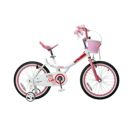 Royalbaby Jenny Princess Pink Girl\'s Bike with Training Wheels and Basket, Perfect Gift for Kids, 18 inch wheels