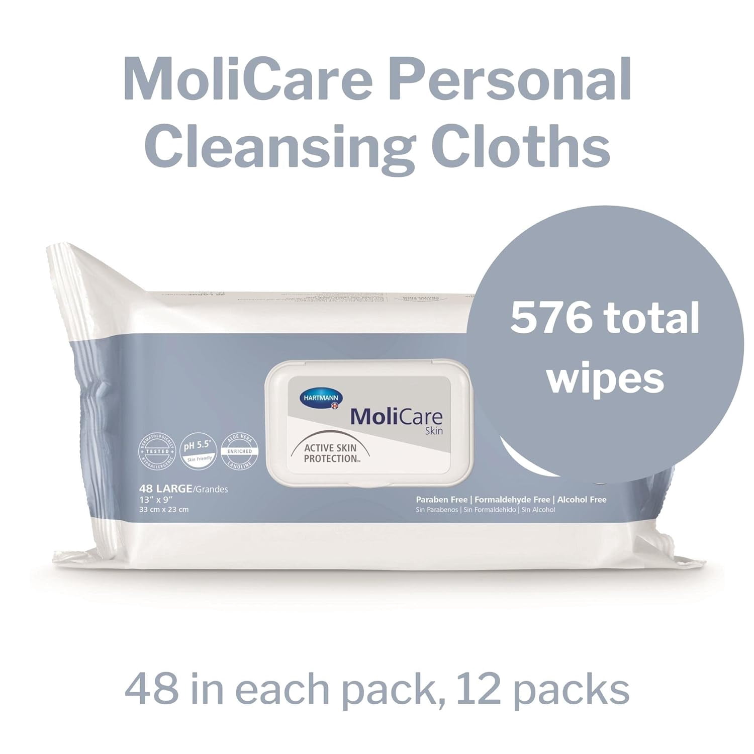 MoliCare Personal Wipe Soft Pack Aloe / Lanolin Scented 50 Count, 225600 - Case of 600