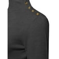 thumbnail image 4 of FashionOutfit Women's Casual Basic Gold Button Detail Soft Long Sleeve Mock Neck Knit Sweater, 4 of 4