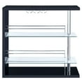 thumbnail image 2 of Benjaza 2-Shelf Rectangular Glass & Chrome Bar Unit with Wine Holder in Black, 2 of 5