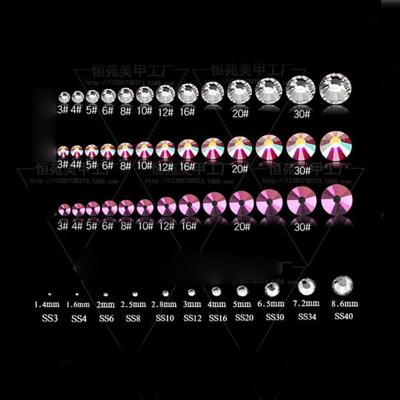 K9 Sparkly Opal Rhinestones Flat Round Gems Nail Decoration for DIY Jewelry Making Embelishments Mixed Color 2.8mm 1440pc/bag