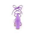 thumbnail image 2 of BLISSFUL STEP Women's Clear Strap Block Heel Lace up Heels Sandals Lavender (Size 7.5), 2 of 7