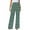 07# Green, variant on Women's Plaid Flare Pants Elastic High Waisted Bell Bottom Old Money Trousers Business Casual Pants Green M