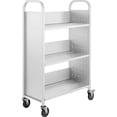 thumbnail image 4 of VEVOR 200lb Rolling Book Cart, Single-Sided L-Shaped Shelves (White), 4 of 12