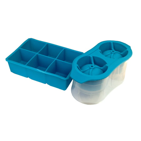 Silicone Ice Cube Tray 2 Piece Set Makes 6 Large Cubes And 2 Ice (The Best Of Ice Cube)