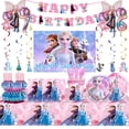 thumbnail image 2 of Suministros de decoración de fiesta de cumpleaños de Frozen de Disney, vajilla Rosa Anna, platos de papel, vasos, servilletas, globos de Elsa, Baby Shower para niñas, 2 of 4