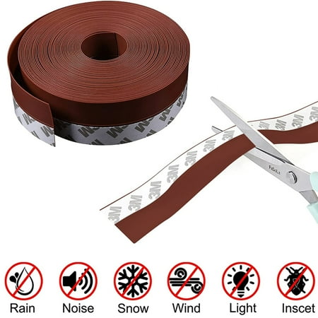 

Weather Stripping Silicone Door Seal Strip Door 16.4 Feet Long Brown (Width 25mm)