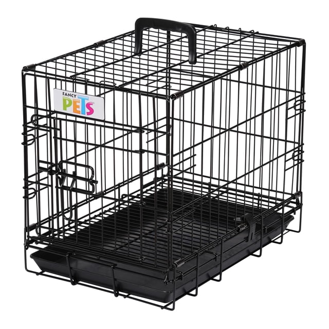 Jaula metálica plegable para perros, 47 x 31 x 38 cm, con 1 puerta y bandeja extraíble