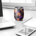 thumbnail image 3 of 12oz Stemless Wine Tumblers Purple Halloween Black Cats and Pumpkins Vacuum Insulated Stainless Steel Travel Tumbler Cups Mug with Lid and Straw for Champaign,Cocktail,Beer with Cleaning Brush, 3 of 5