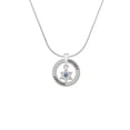 thumbnail image 2 of Delight Jewelry Silvertone Mini Star of David with Blue Crystal Hockey Ring Charm Necklace, 18", 2 of 4
