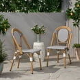 thumbnail image 5 of GDF Studio Kazaria Outdoor Wicker Bistro Chairs, Set of 2, Gray and White, 5 of 7