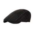 thumbnail image 1 of Gorro de taxista para viajes al aire libre, Hip Hop, clásico, a cuadros, a rayas, para hombre, gorra plana a cuadros Negro Yuyangstore Sombrero de boina para hombre, 1 of 8
