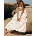 thumbnail image 3 of NUFIWI Robe Maxi d'Été à Rayures pour Femmes Bretelles Spaghetti Découpée à Volants Longue Robe Fluide de Plage Robe de Vacances, 3 of 5