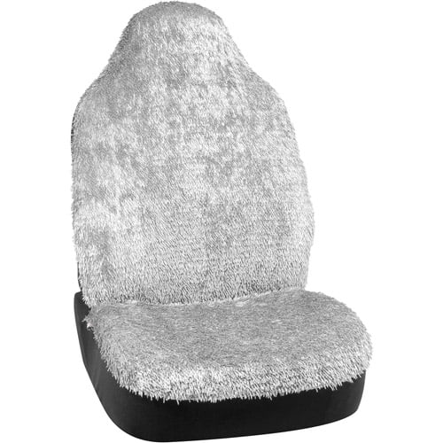 Bell Shiny Shaggy Seat Cover, Silver