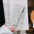 thumbnail image 2 of for iPhone 13 Pro 6.1" Case Gold Foil TPU,with Metal Bracelet Chain Butterfly Hand Strap,Clear Girly Glitter Leaf Bling Shockproof Case for iPhone 13 Pro 6.1"(Silver), 2 of 8