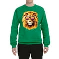 thumbnail image 2 of Lion With Sunglasses Animal Lover Unisex Crewneck Graphic Sweatshirt, Kelly, Large, 2 of 3