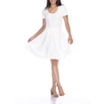 thumbnail image 2 of White Mark Women's Short Sleeve Fit and Flare Dress, 2 of 5