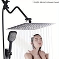 thumbnail image 5 of 2025 Upgraded 12 Inch All Metal High Pressure Rain Shower Head, 3-Way Dual Shower Combo with Handheld Spray, Filtered & Height Adjustable Extension Arm, 5 of 11