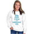 thumbnail image 4 of Keep Calm Mermaid On Beach Day Cute Women Plus Size Crewneck Sweatshirt Brisco Brands 3X, 4 of 5