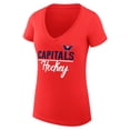 thumbnail image 2 of Women's G-III 4Her by Carl Banks Red Washington Capitals Super-Slim Fit Lightweight Graphic V-Neck T-Shirt, 2 of 3