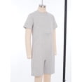thumbnail image 5 of Haitryli Unisex Boys Girls High Waist Wide Leg Shorts One Piece Rompers Summer Playwear Casual Overalls Solid Jumpsuit Grey 8, 5 of 7