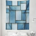 thumbnail image 1 of Blue Tapestry, Patchwork of Different Size Shapes Pattern Vertical Warp Beam Artprint Geometric, Fabric Wall Hanging Decor for Bedroom Living Room Dorm, 5 Sizes, Blue, by Ambesonne, 1 of 1