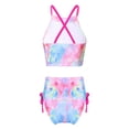 thumbnail image 2 of TiaoBug Kids Girls Floral Printed Bikini Set 2 Piece Halter Crop Top with Traingle Briefs Bottom Swimsuit, 2 of 7
