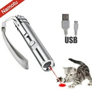 AMGRA Laser Pointer for Cats USB Rechargeable, Cat Dog Interactive Lazer Toy, Pet Training Exercise Chaser Tool, 3 Mode - Red Light LED Flashlight UV Light with A Squeaky Mouse