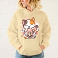 thumbnail image 5 of Sudadera con capucha con estampado divertido de gato Boba Tea, moda para mujeres y hombres, sudaderas informales, sudaderas con capucha para mujeres, 5 of 5