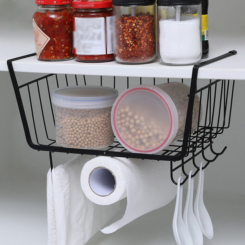 Kitchen Cabinet Shelf Wardrobe Storage Rack Hanging Basket Under Clapboard  Office Desk Versatile Eco-friendly Storage Baskets
