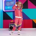 thumbnail image 2 of Boys Tracksuit Disco Zip Up Hip Hop Dance Color Matching Costume Athletic Comfortable 2 Piece Outfits 6-7 Y, 2 of 9