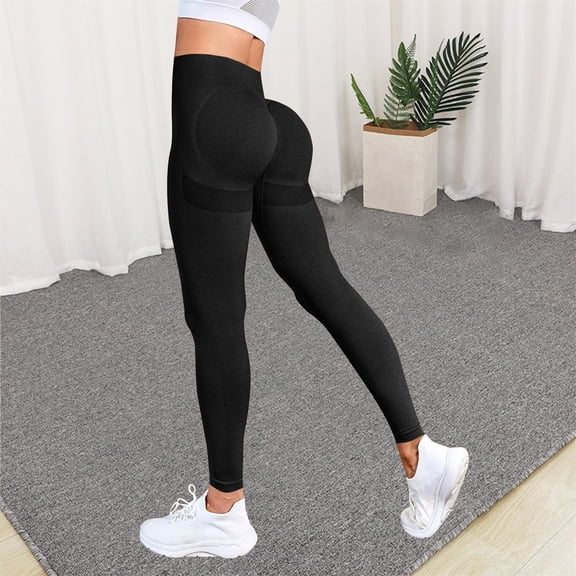 Tittly Yoga Pants Leggings for Women Women's High Waist Belly Long Yoga Solid Color Breathable Running Fitness Pants Womens Workout Bottoms Comfy Pants Women Black S