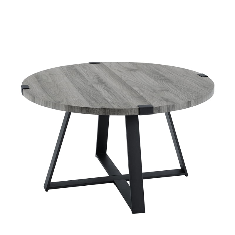 30 Rustic Round Metal Wrap Coffee Table Slate Gray Canada - Rustic Grey Round Coffee Table 30 Rustic Round Metal Wrap Coffee Table Slate Gray Canada - Rustic Grey Round Coffee Table