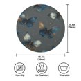 thumbnail image 3 of 15.4" Round Placemat Set of 1 Polyester Fabric Place Mats Non-Slip Dining Kitchen Table Mats for Kitchen Party Decor Brown-blue Butterfly Pattern, 3 of 5