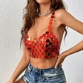 thumbnail image 6 of Levmjia Womens Tank Tops Fashion Halter Sleeveless V Neck Sequined Chain Beaded Slim Casual Blouse For Daily Wear Versatile Daily Wear, 6 of 9