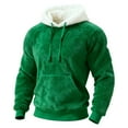 thumbnail image 5 of Aoiroe Men's Heavy Hoodie Sherpa Fleece Lined Pullover,Thick Winter Hooded Sweatshirt,Men's Solid Pullover Hoodies,Men's Fleece Pullover Hoodie,Fall Outwear Winter Hooded,Men's Heavy Hoodie Green 2XL, 5 of 5