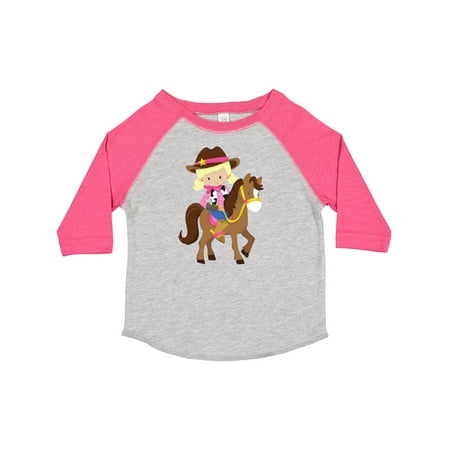 

Inktastic Cowgirl Sheriff Horse Western Blonde Hair Gift Toddler Toddler Girl T-Shirt