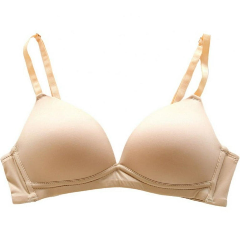 WOWENY Push Up Bras for Women Padded Bra No Underwire Wireless Jelly Strip  Soft Support Comfortable Seamless Bralette (Beige, Small) at  Women's  Clothing store