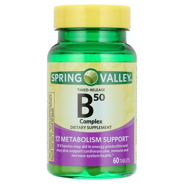 Spring Valley B-50 Complex Timed-Release Tablets Dietary Supplement, 60 Count