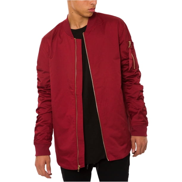 Jaywalker - Chaqueta bomber con dobladillo curvo para hombre, rojo, extragrande Jaywalker Chaqueta de bombardero